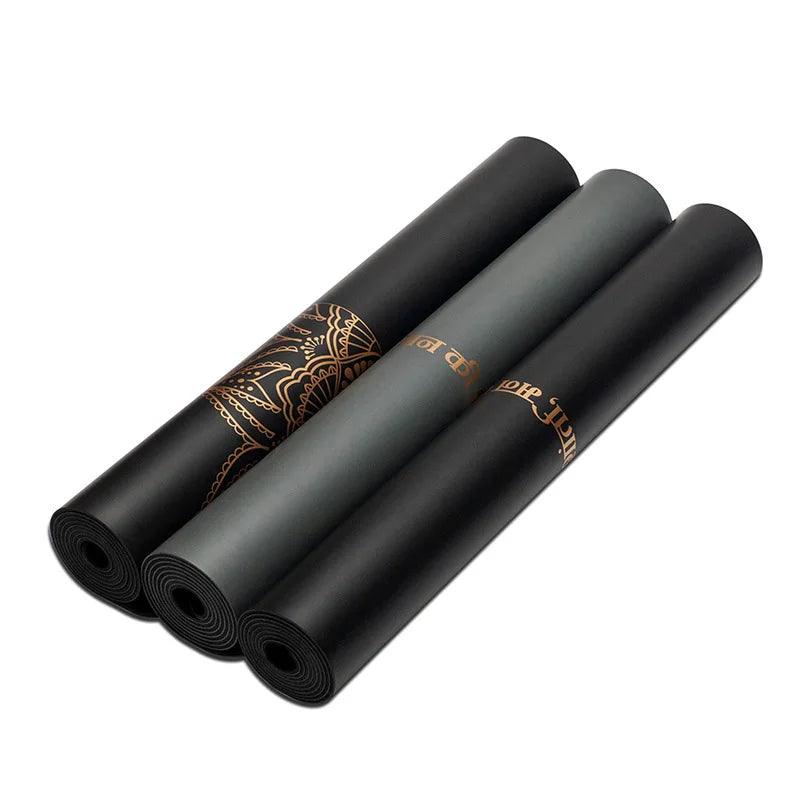 FDFIT Wholesale Eco Natural Rubber Golden Mat Line Print Pilates PU Leather Yoga Mat