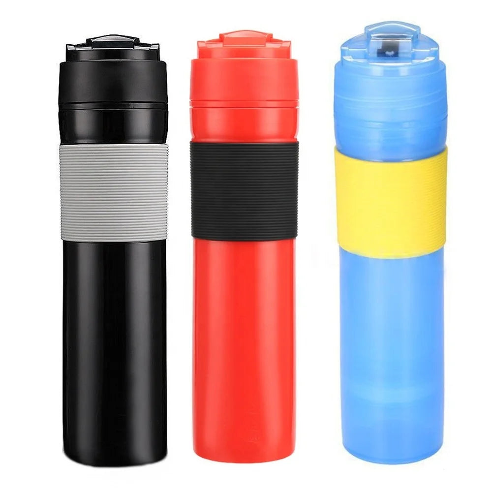 3 in 1 Portable French Press Coffee Tools Filtration System Travel Mug Premium French Press Coffee Bottle for Hot & Cold Brew