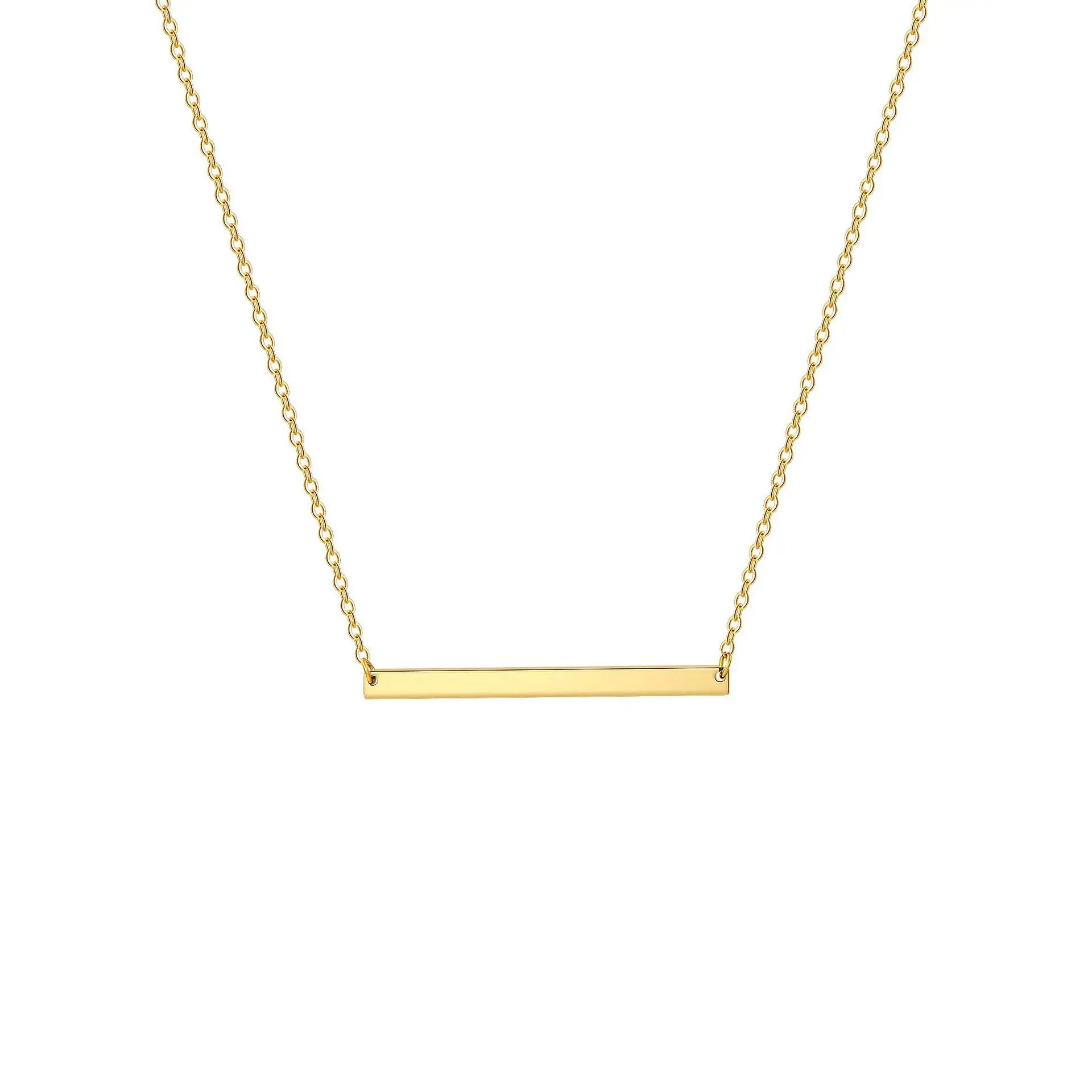 Geometric Strip Metal Rod Necklace Stainless Steel Plated 18K Gold Fine Chain Necklace Choker