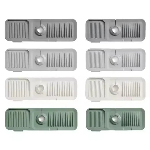 Yongli Kitchen Sink Splash Guard 5Â° Slope Silicone Draining Mat for Kitchen Sponge Holder Drying Counter Faucet Handle Tray Mat