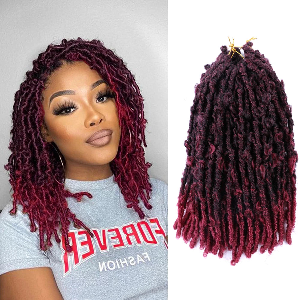 Pre-Looped Distressed Butterfly Locs Crochet Hair Extensions Short Soft Braids with Butterfly Design