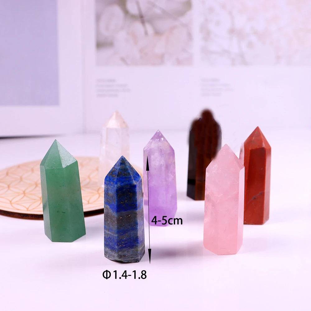 Wooden Plate Set for Meditation Decoration Crystal Kit Natural 7 Chakra Gemstone Wand Home Decoration Gift Box