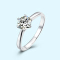 High Quality 1.0ct 925 Sterling Silver Vvs d Moissanite Diamond Engagement Wedding Ring Sterling Silver