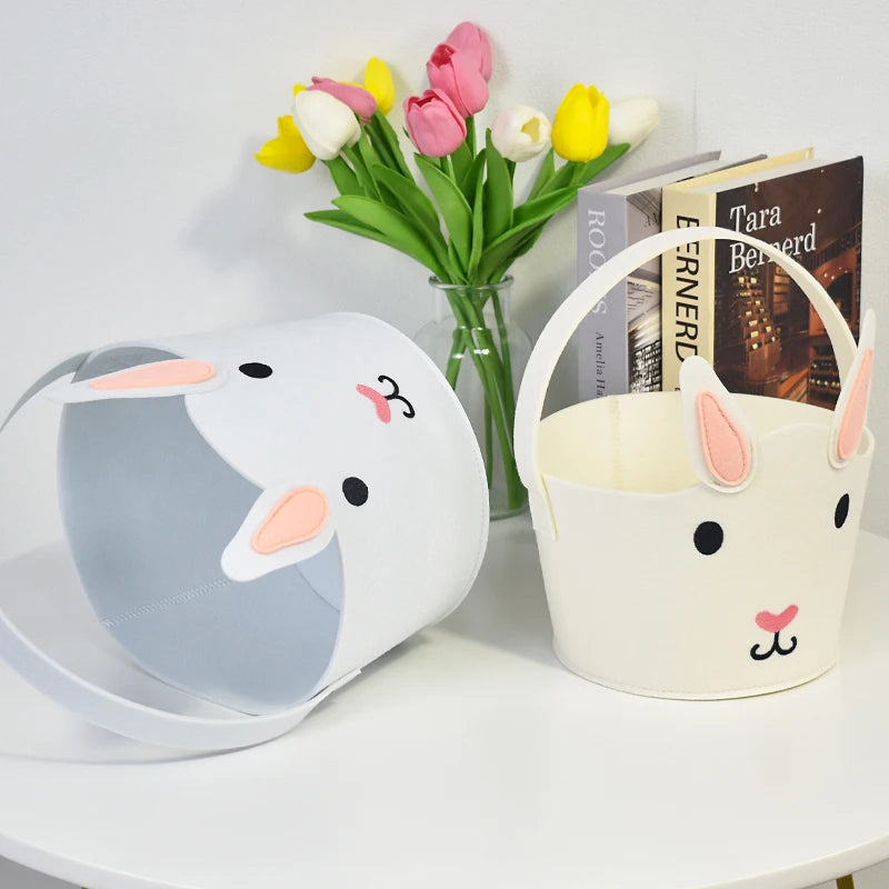 New Design Animals Shape Felt Easter Gift Boxes Egg Baskets