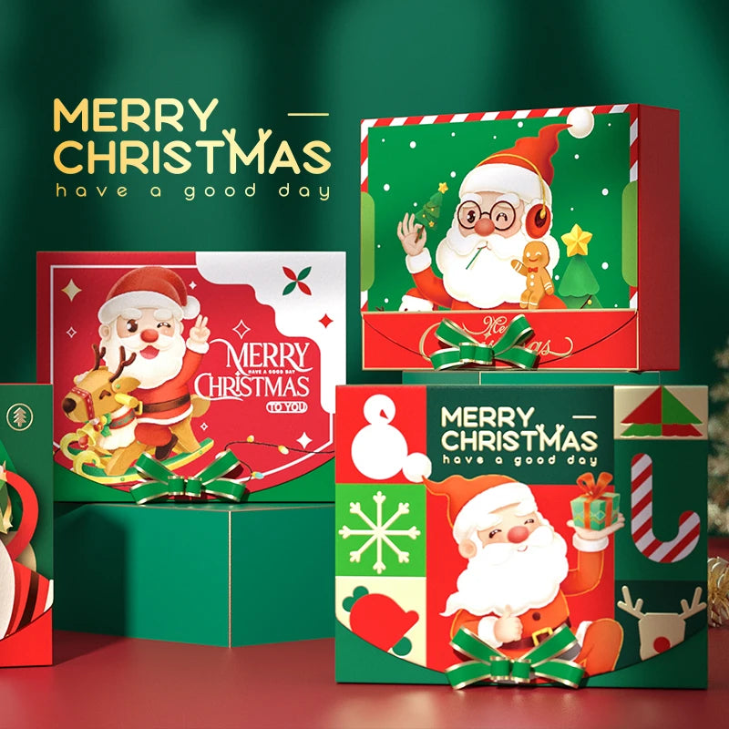 Red Christmas Gift Boxes Custom Size Paperboard 50 Pcs Recyclable Self Erecting Packaging for Photo Frame and Candle