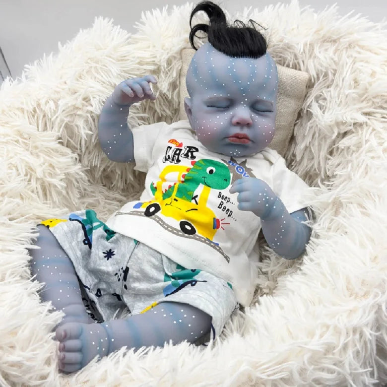 19inch NEW BABY Loulou Lifelike Reborn Baby Doll Collectible Art Doll Soft Silicone Doll Reborn Baby Dolls for Girls Kids Toys