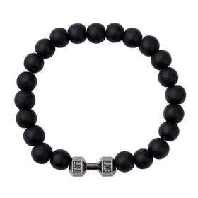 AA01457 Black Lava Stone Beaded Bracelet Volcanic Rock Beads Bracelet for Men Women
