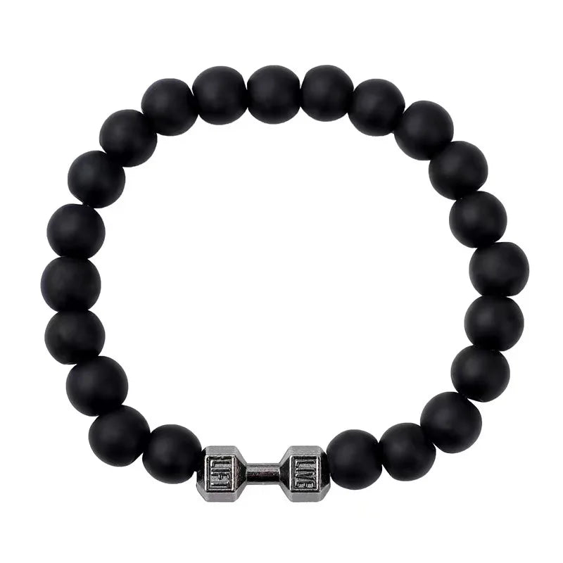 AA01457 Black Lava Stone Beaded Bracelet Volcanic Rock Beads Bracelet for Men Women