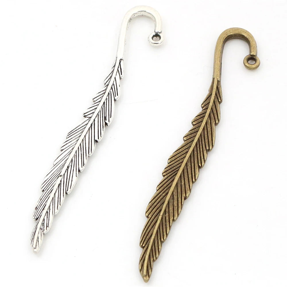 4pcs/lot 80x8mm Antique Silver Plated Bronze Feather Handmade Charms Pendant:DIY Jewelry Making Findings for Bracelet Necklace