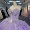 Crystal Purple Beading Evening Dresses Vestidos De 15 With Long Train Dy6816-1