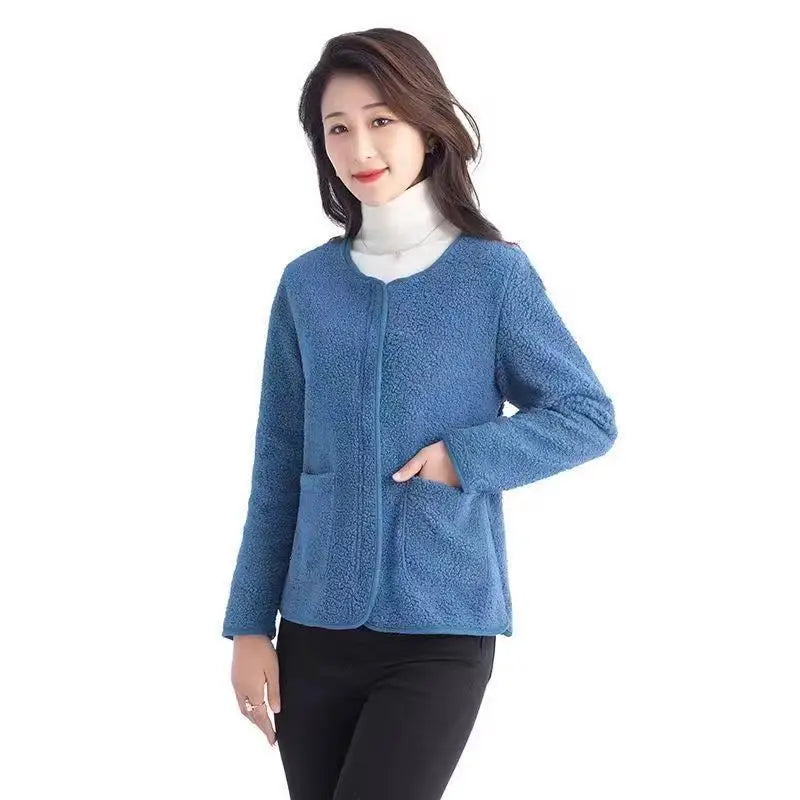 New Fashion Women Lamb Wool Cashmere Coat 2022 New Version Women Lamb Wool Cashmere Coat