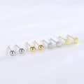 Cheap Fashionable Women Round Ball Earrings Solid Beaded Stud Earrings