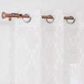 Wholesale White Geometric Cut Design Sheer Window Curtains Tulle Drapes 100% Polyester Customizable All-Season for Living Room