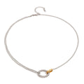 J&D Elegant Accessory 18k Gold Stainless Steel Silver and Gold Twisted Pendant Necklaces