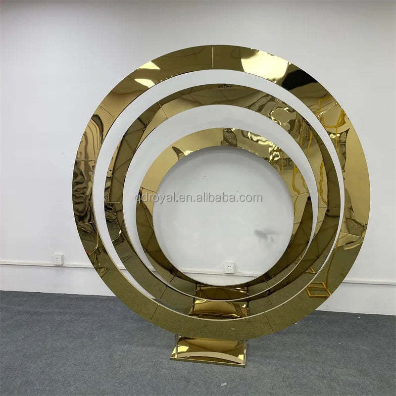 Party Supplies Birthday Anniversary Background Decor Weeding Arch Backdrop Stand Set of Gold Metal Arch Frame