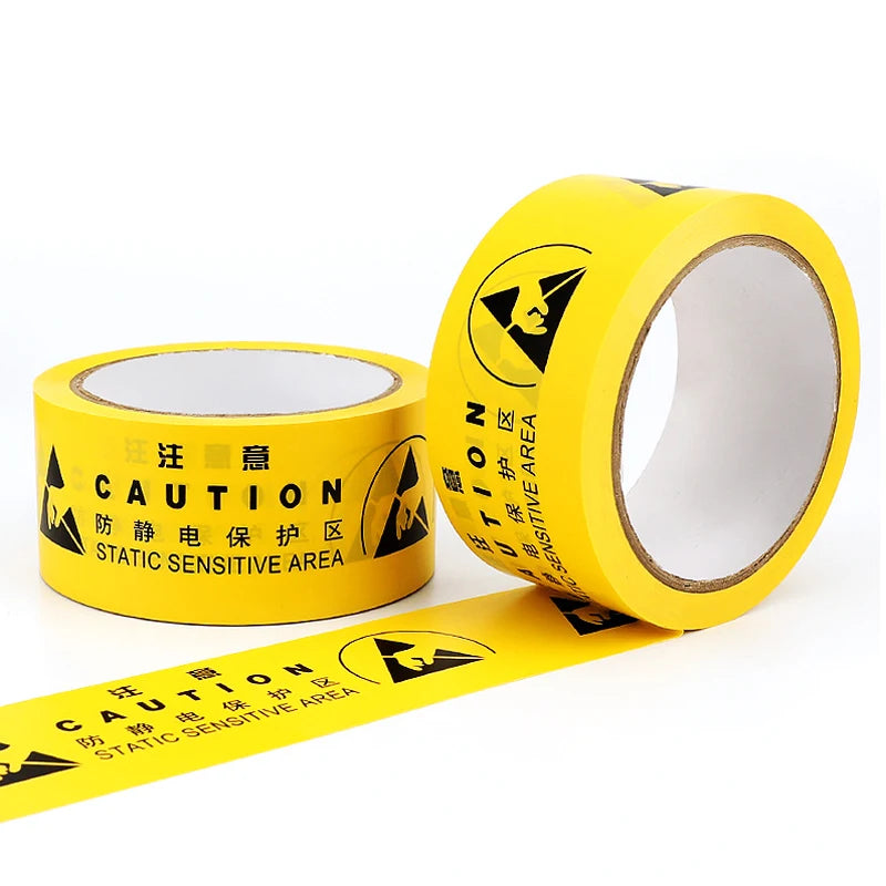 ALLESD Yellow ESD Anti-Static Warning Tape Chinese or English Identification Tape Protection Zone PVC Floor Tape