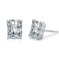 S925 Sterling Silver Rectangular Simulation Cubic Zirconia Stud Earrings for Women