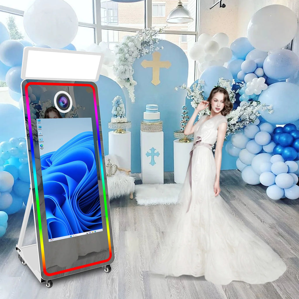 Newly Digital Photo Booth Mirror With 43 Inch Touch Screen Camera and Printer Selfie Magic Mirror Photobooth Machine for Party