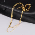 Link Layered Necklace Gold Layering Paperclip Chain Choker for Women Stainless Steel 16inch
