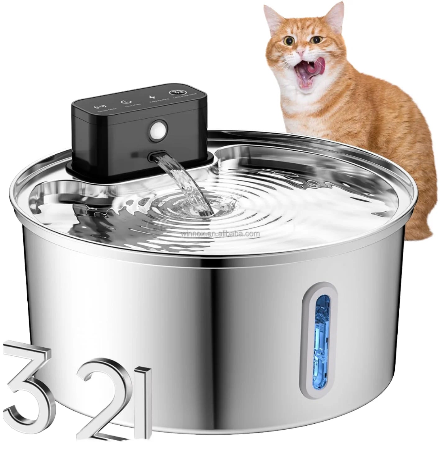 OEM Automatic cat Bowl Gravity Portable Smart Pet Water Dispenser Station Solid Stainless Steel Dog Water Fountain with Sensor