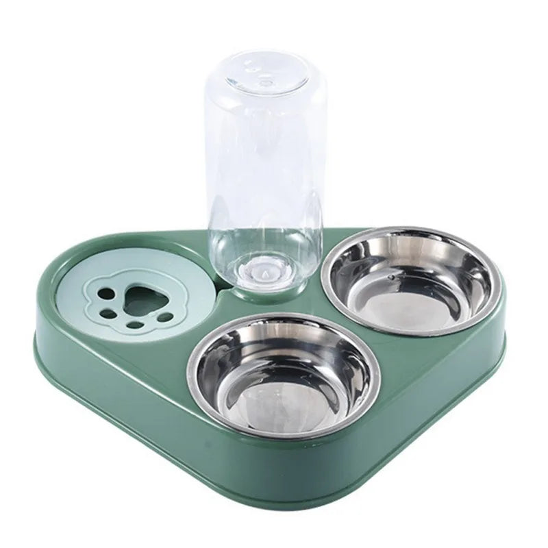 Dog Bowl with Dog Water Bottle Automatic Drinking Water Pet Bowl Hot Sale 3 in 1 Stainless Steel for Dogs Pet Bowls & Feeders
