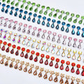 Handmade Crystal Chain 8mm Round and 8*13mm Teardrop Pendant Charms Rhinestone Tassel Trim for Clothing Decoration Accessories