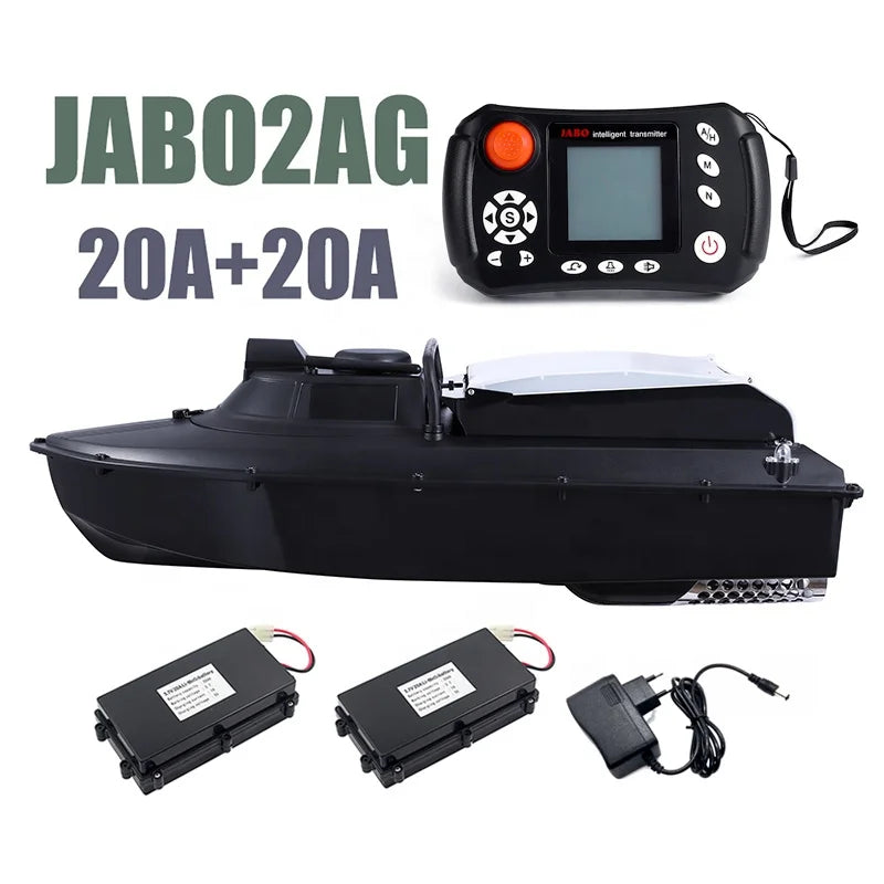 German Warehouse JABO2AG 20A*2 Two Li Batteries Auto Return Lures Baiting Autopilot Plastic Hull Gps Fishing Bait Boat Jabo 2 2a