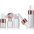 1ml 2ml 3ml 5ml Transparent Round Essential Oil Glass Bottle with Rose Gold Dropper Small Oil Cosmetic Vial for Tester