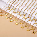SC Classic Stainless Steel Heart Letter Pendant Necklace Women Simple 18K Gold Plated Perforated Movable Initial Heart Necklace