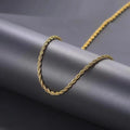 Wholesale 2MM 3MM 4MM 5MM Gold Chains 18k Gold Plated Rope Chain Necklace