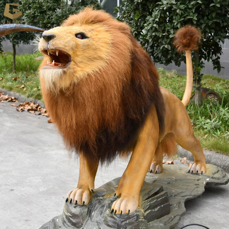JL-31 High Quality Realistic Life Size Lion Animatronic Robot Animal for Amusement Park