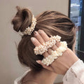 Woman Elegant Pearl Hair Ties Beads Girls Scrunchies Rubber Bands Ponytail Holders Hair Accessories Elastic Hair Band