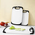 3 Pcs Kitchen Cutting Boards Non-Slip Feet Deep Drip Juice Groove Easy Grip Handle Dishwasher Safe Plastic Chopping Board Set