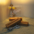 Custom Creative 3D RGB DIY Message Board Minimalist Rectangle Night Light Wooden Base LED USB Rechargeable Dimmable 7-Color Home