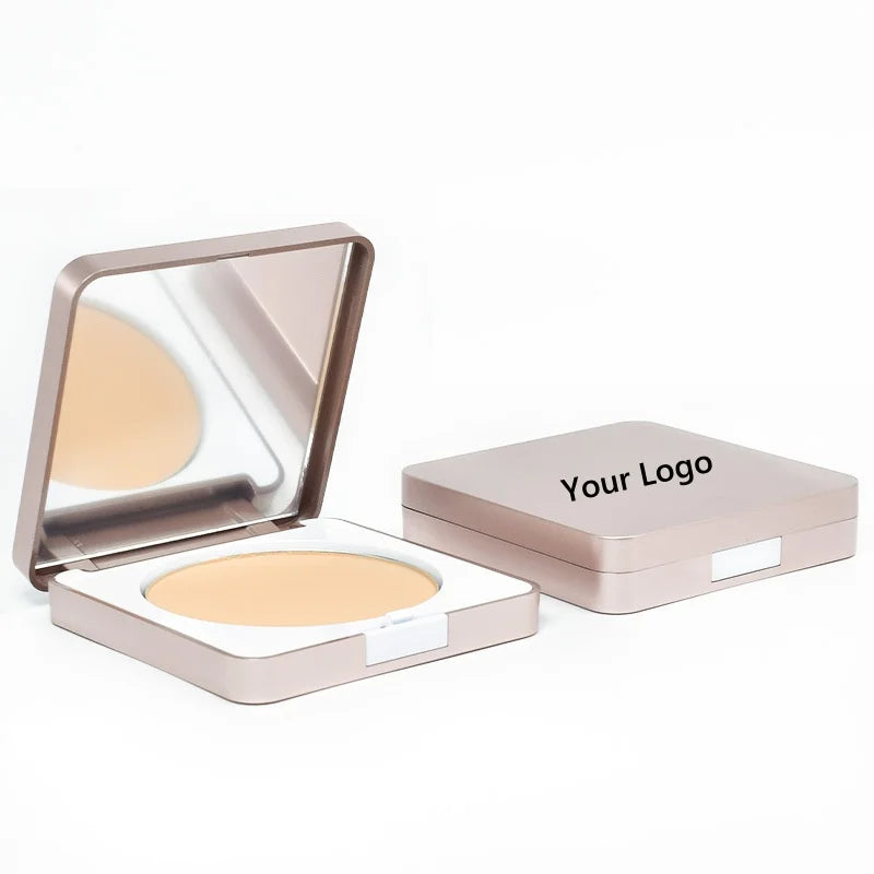 Private Logo Cosmetic Face Foundation Powder Matte Makeup Pressed Make up Long Lasting Oil-control Foundation Press Powder