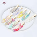 Genya Actate Hairpin Iridescent No Bend Hair Clip Acrylic Opal Flat Clip Alligator Hair Barrettes Hair Pin No Crease Curl Clips