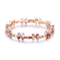 Hot Selling Exquisite Jewelry Environmentally Friendly Copper Plating Rose Gold Colorful 3A Zircon Bracelet