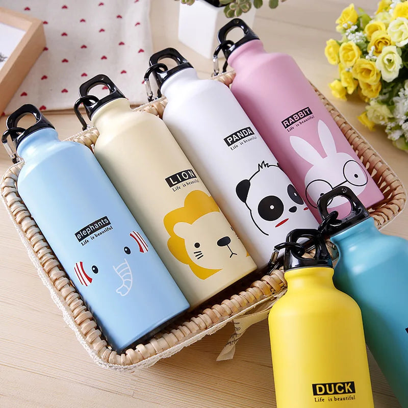 Hot Sale Advertising Custom Eco-Friendly Outdoor Sport Water Bottles Aluminum 500ml Direct Drinking Colourful with Carabiner