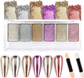 6 Colors Chrome Nail Powder  Holographic Metallic Mirror Effect Nail Art Powder  Gold Rose Pink Nail Pigment Glitter Powder