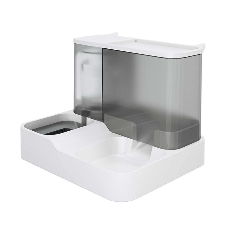 Cat Food Bowl Pet Automatic Feeder Water Dispenser Dog Cat Food Container Drinking Raised Stand Dish Double Bowl