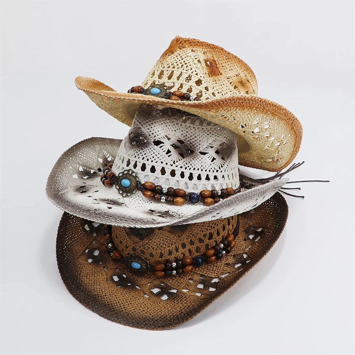 Summer Beach Men Women Western Cowboy Cowgirl Fashion Vintage Brim Sun Protection Hats