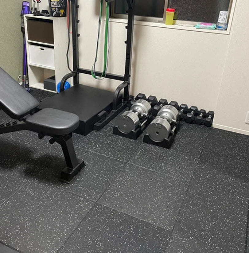 Rubber Floor Composite Rubber Tile 50cm X 50cm X 15mm EPDM Rubber Mat Gym Flooring