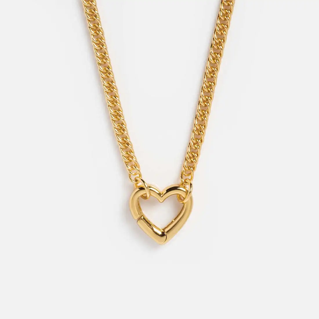 Simple Creative DIY Handmade Jewelry Accessories Love Heart Clasp Gold Chain Necklace Pendant Charm