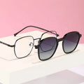 Hot Selling Oversized square Metal Frame Magnetic Uv400 Lens Sun Glasses Men 2 in 1 Polarized Lens Clip on Sunglasses