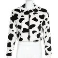 Guangzhou Auyan Ins Fashion Fluffy Loose Cow Print Causal Faux Fur Coat for Woman