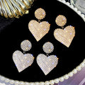 European American Pendant Earrings Fashion Exquisite Zircon Earrings Creative Heart Shaped Earrings