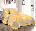Floral Pattern Microfiber King Quilt Bedspread Home Use Comfortable Bedding