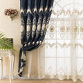 JX-1 Design Ready Made Flower Beaded Gold Rope Embroidery Window Luxury European Curtains for the Living Room