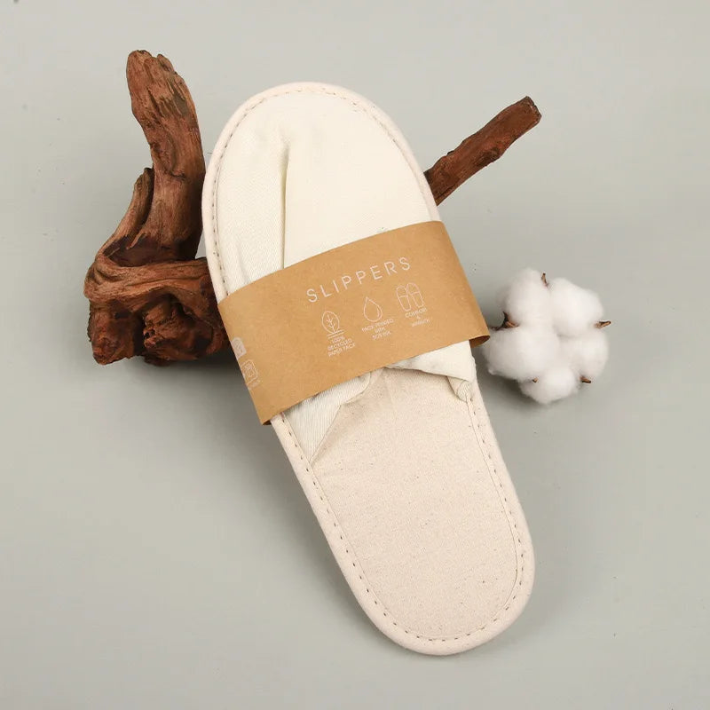 Eco-friendly Biodegradable Disposable  Hotel Spa Travel Bamboo Fiber Cotton Straw Sole Indoor Slipper