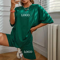 F230303 Custom Women Clothing Summer Two Piece Set Women Clothing Outfit T Shirt and Biker Shorts Casual Blank Sportswear Sets